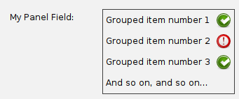 Panel field with label
