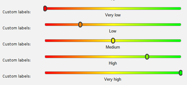 Slider with text labels