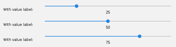 Slider with value label